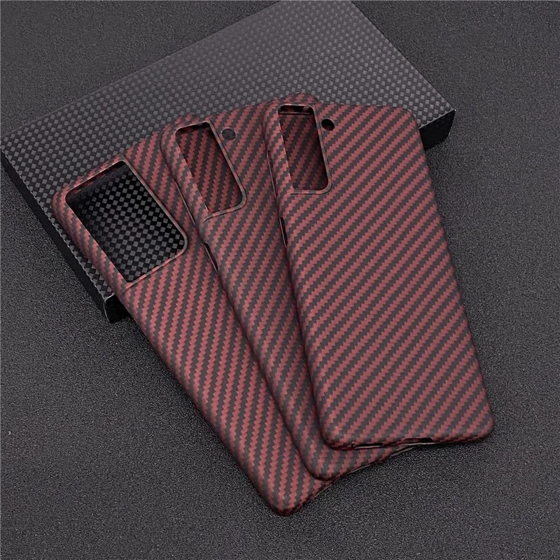 

Real Carbon Fiber Lens Protection Phone Case for Samsung Galaxy S21 S20 Plus Ultra Carbon Fiber Hard Cover Cases