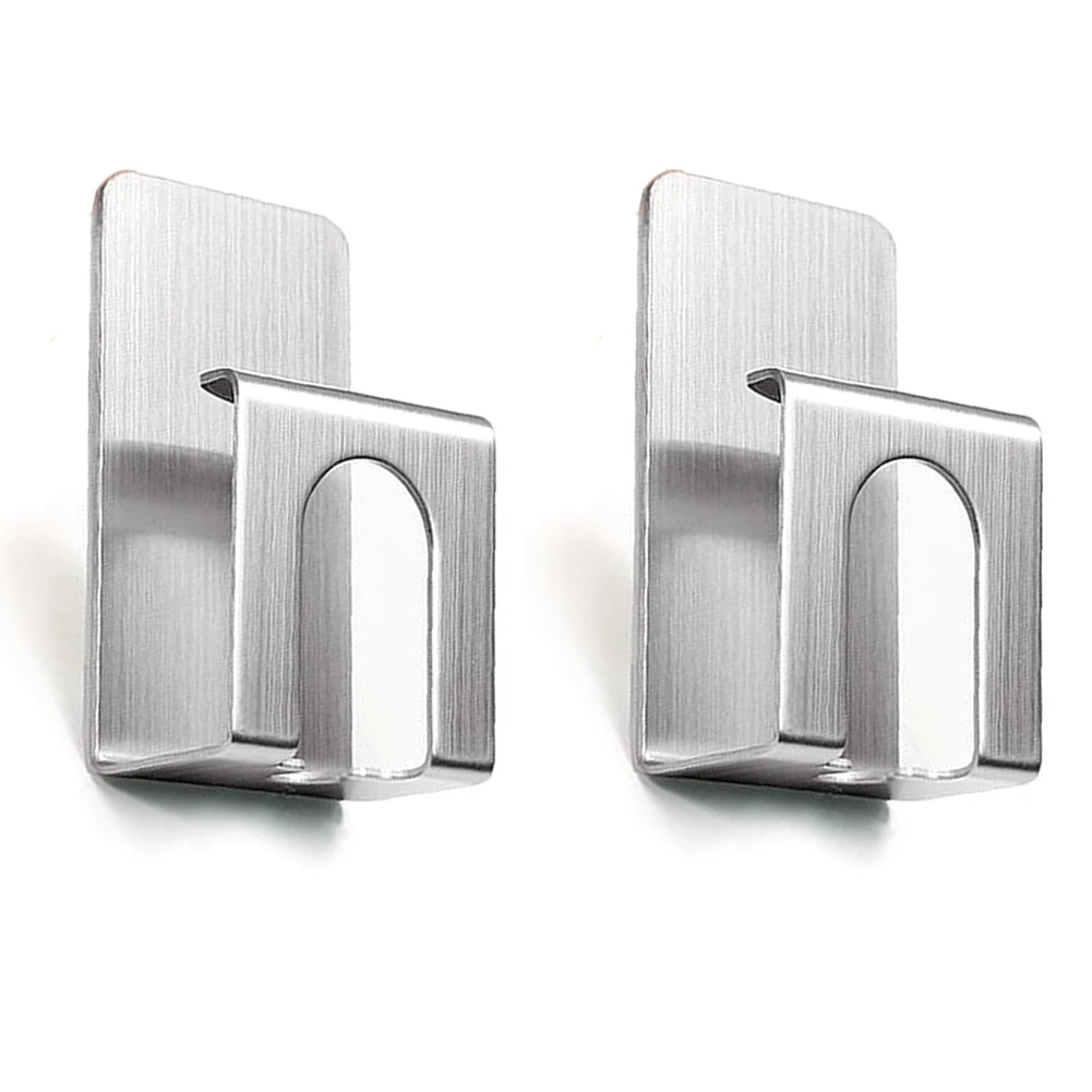 

2pcs Toothbrush Holder No Drilling Storage Stainless Steel Quick Drain Single Home Brushed Bracket Strong Loading Self Adhesive
