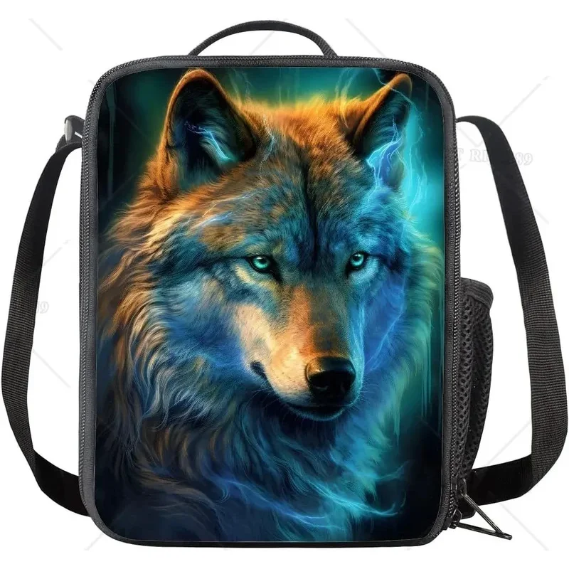 Ледяной Огненный волк с принтом крутой изображением животных женский мужской