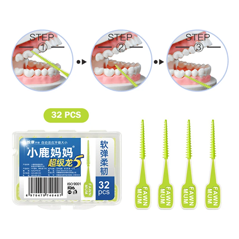 

1 Box Silicone Soft Interdental Toothpicks Soft Silicone Super Silicone Interdental Brushes Dental Cleaning Brush Tools