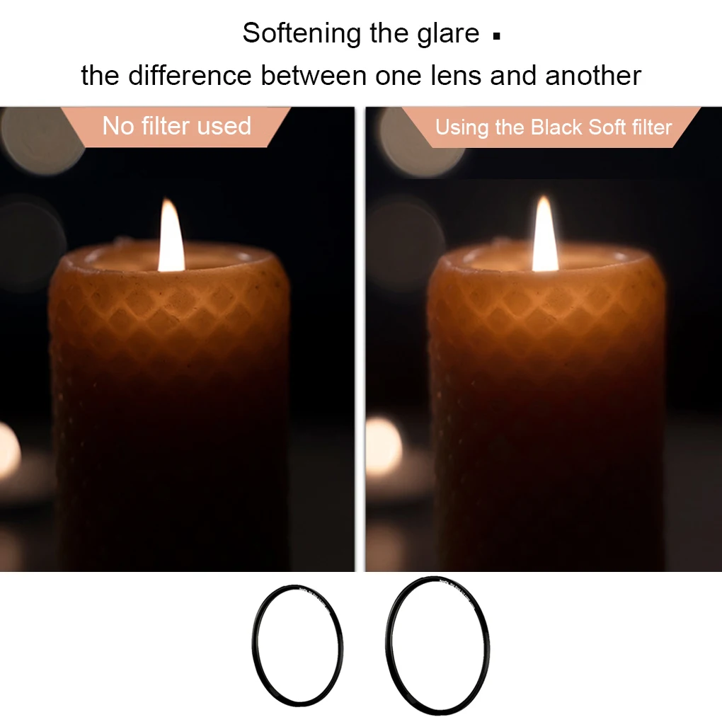 

Alloy Frame 1 4 Lens Filter Optical Glass Black Mist Film Making Lenses 62mm