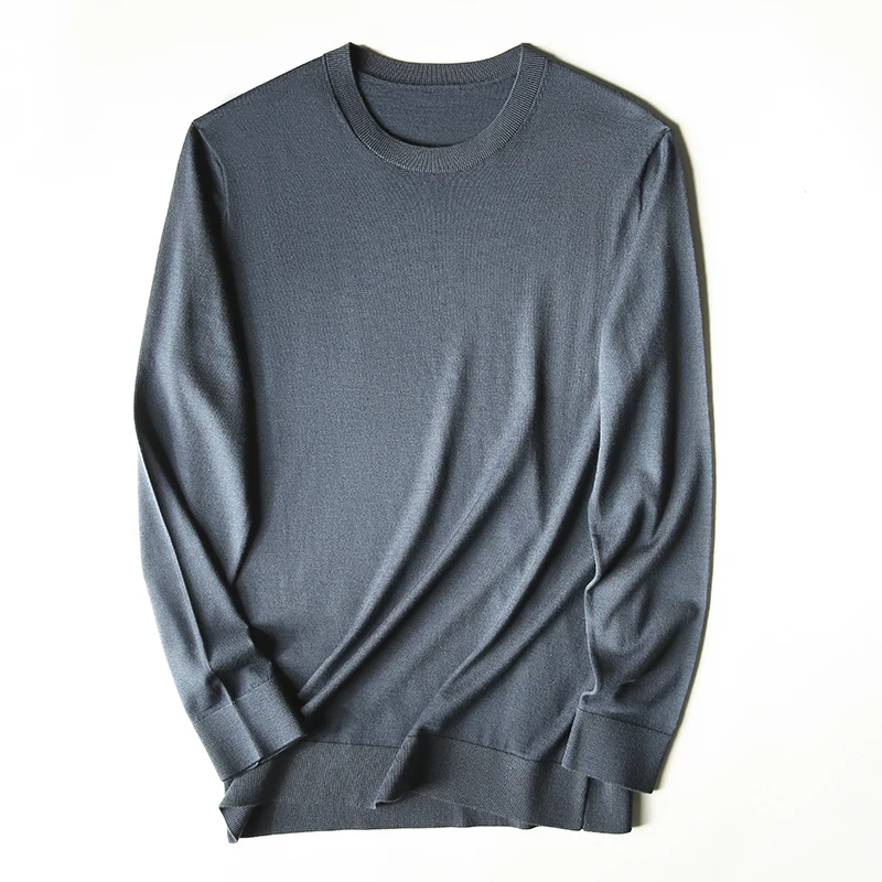 

High Quality New Merino Woolen Sweater Slim High-End Dense Sweater Simple Thin Men's Knitting Sweater