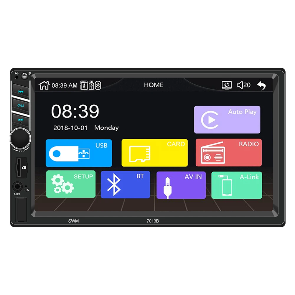 

Автомагнитола SWM, мультимедийная стерео-система на Android, с 7-дюймовым сенсорным экраном, Bluetooth, с разъемом Apple Carplay, типоразмер 2 Din