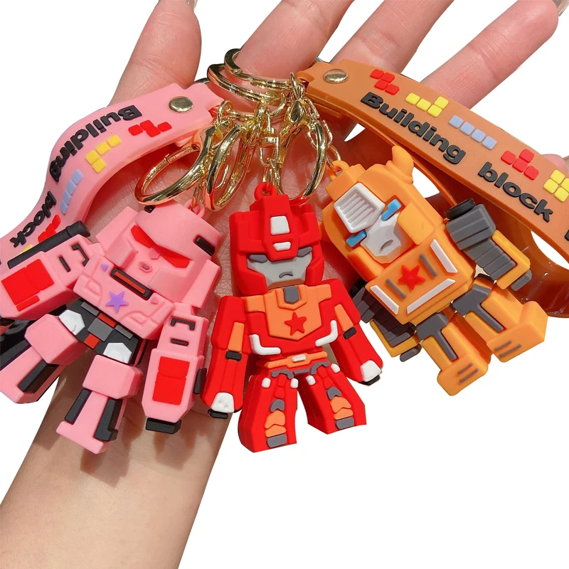 

Transformers Optimus Prime Bumblebee Megatron Robot Keychains Pendant Bag Ornament Cartoon Accessories Cute PVC Soft Rubber Doll