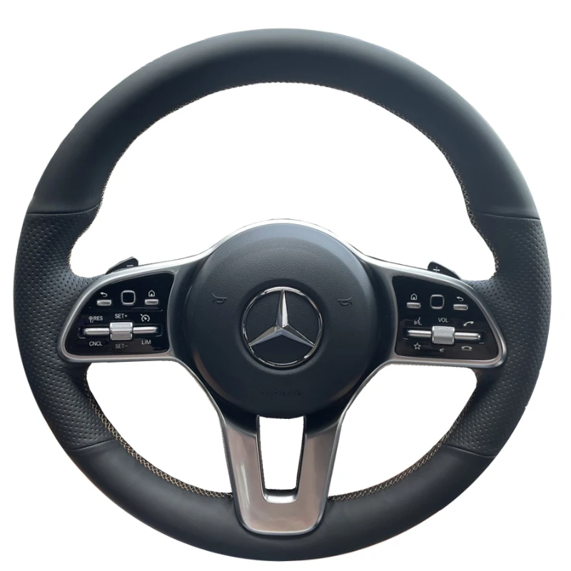 

Чехол на руль из черной кожи ручной работы для Mercedes benz GLC C260 S E300l GLB gla200 R-Class EQC