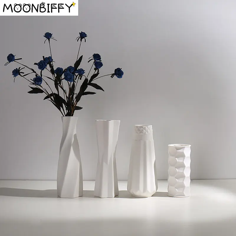 

Пластиковая ваза для цветов, украшение для дома, зеленая керамическая ваза для цветов, корзина для цветов, скандинавские декоративные вазы ...