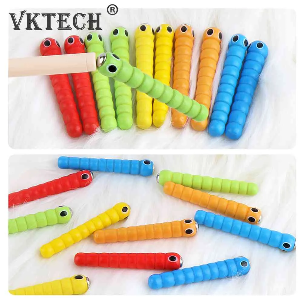 Деревянная игрушка клубника 5 червей аксессуары для обучения