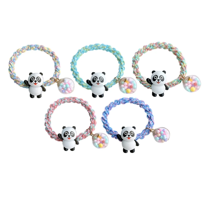 

Резинки для волос в виде панды, резинка для волос в виде панды, эластичная заколка для конского хвоста, резинка для волос с шариком, аксессуа...