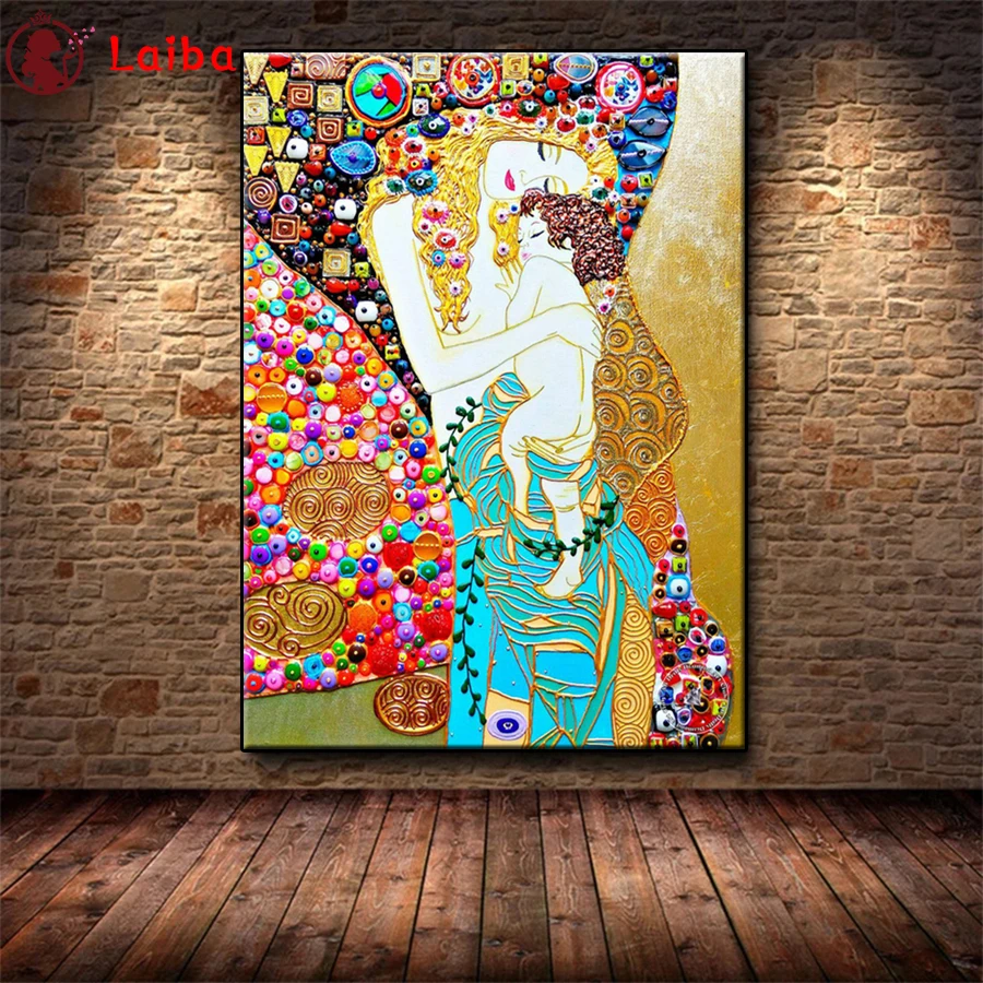 

Diamond Painting Gustav Klimt Maternal love 5d Diamond Embroidery Full Display Diamond Mosaic Cross Stitch Rhinestone Decoration