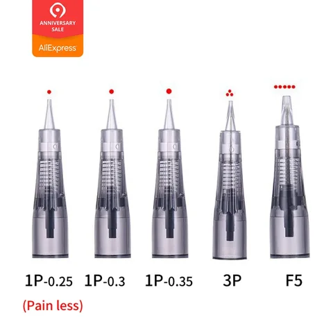 10 шт., картриджи 1R для татуажа бровей, 0,18/0,25/0,3/0,35 мм