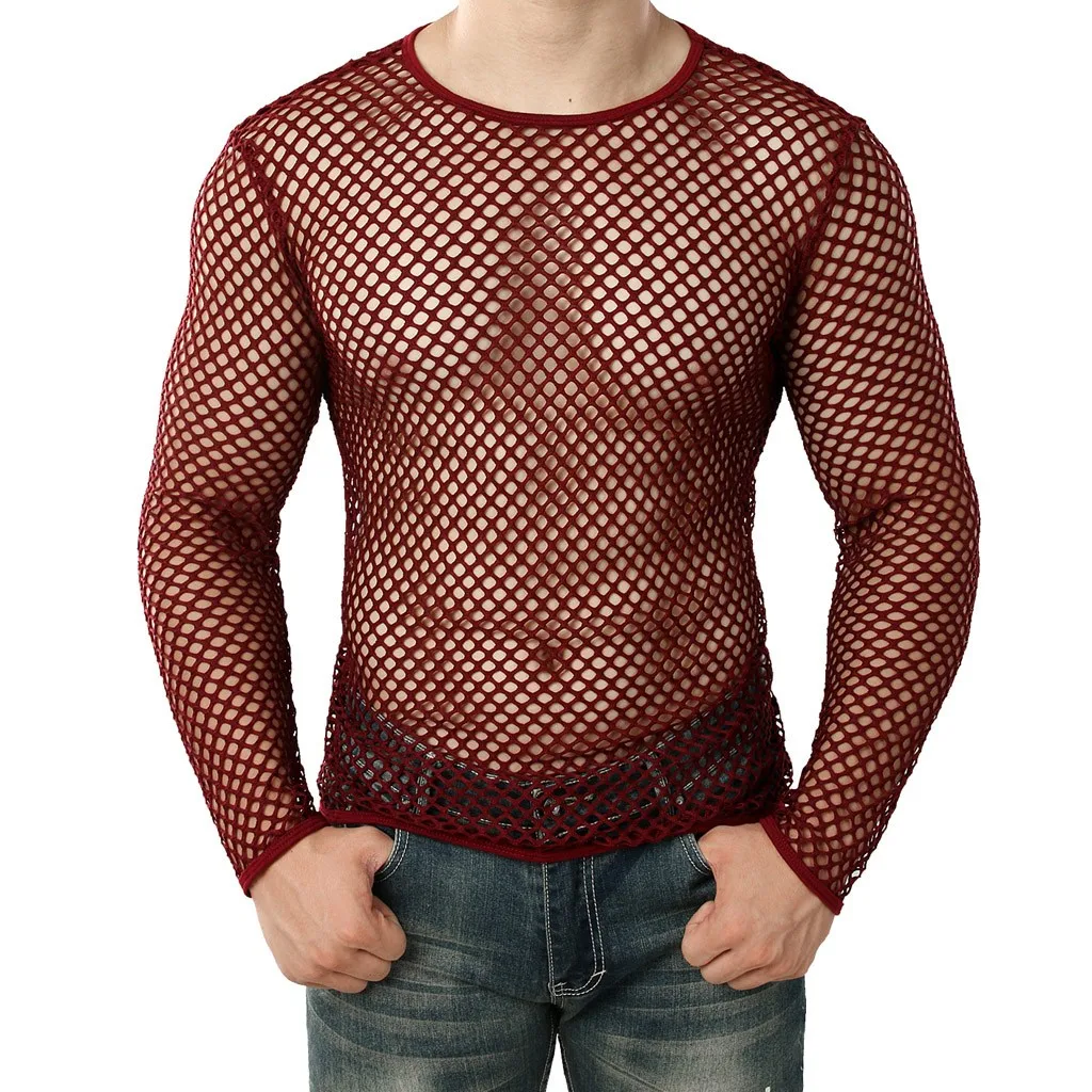 Сетчатая Просвечивающая Мужская футболка 2022 сексуальная Прозрачная Футболка в