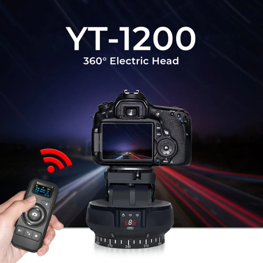 

nes YT-1200 Auto Motorized Head 360 Panoramic Stabilizer Remote Control for Phone Camera GoPro VS Zifon YT-1000