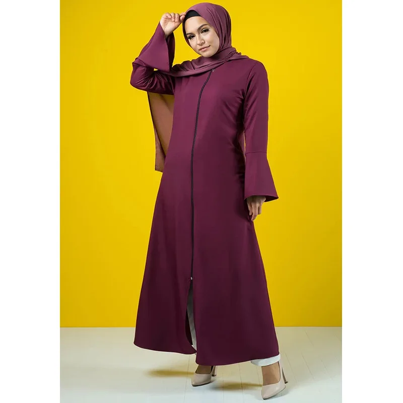Autumn Eid Morocco Dress Muslim Women Zipper Open Abaya India Abayas Dubai Turkey Islam Party Kaftan Robe Longue Vestidos Largos