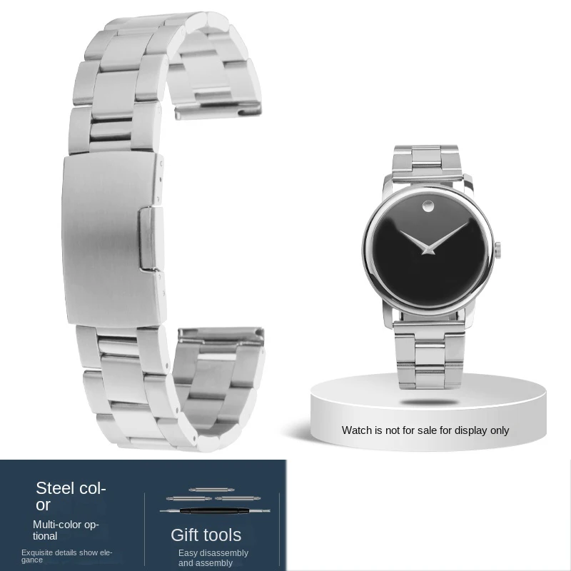 Для Movado Museum классическая серия металлическая цепочка для часов твердый ремешок