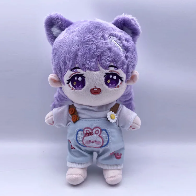 

In Stock No attributes Cartoon Cute Anime Purple Hair Double Ponytail Braid Girl Plush Stuffed s Body Cosplay Kid Gifts
