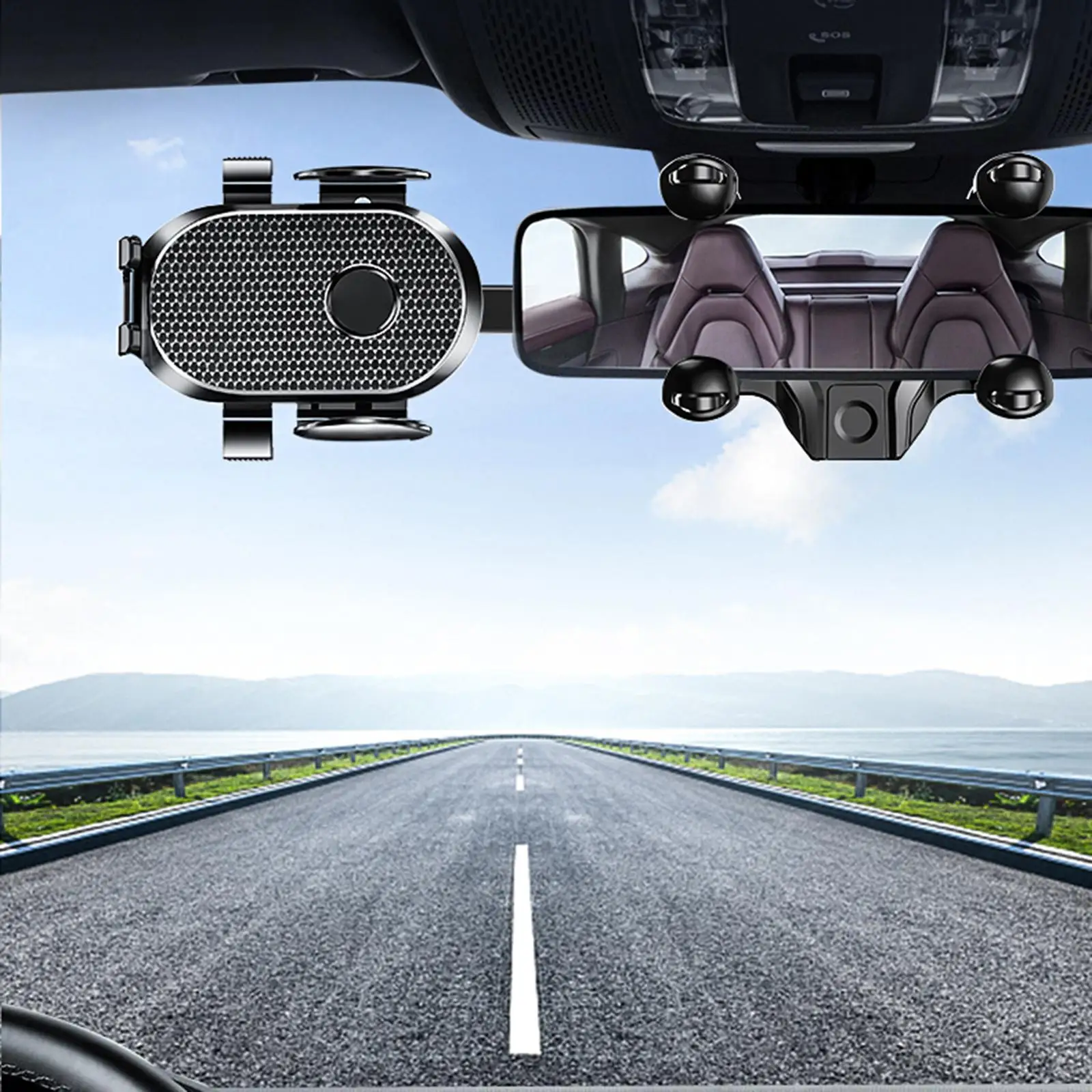 

Вращающийся Регулируемый автомобильный держатель для телефона на зеркало заднего вида