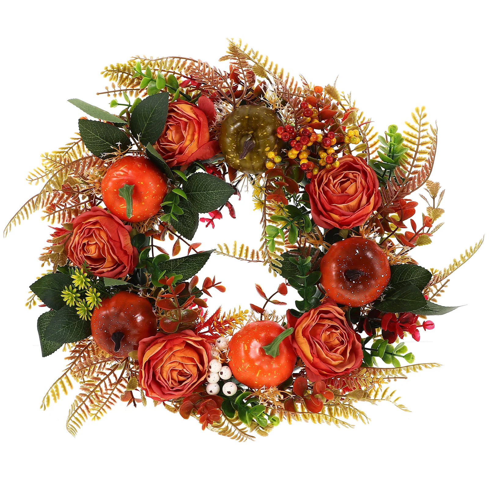 

Window Wreath Rose Decorations Maple Leave Pumpkin Plastic Front Door Adornment