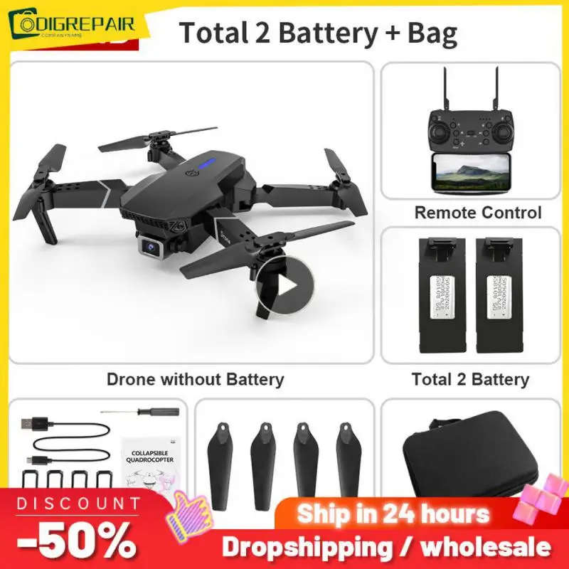 

1/2/3PCS New E88 Mini Drone 4K Professional HD Wide Angle Camera 1080P WiFi FPV Drone Dual Camera Foldable Quadcopter Helicopter