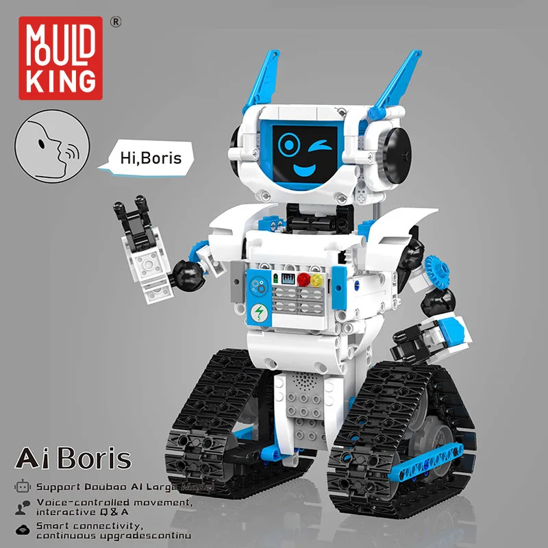 Фото Интерактивный робот-конструктор AI Boris RC с голосовым диалогом, программируемая интеллектуальная игрушка, подарок для мальчиков №3