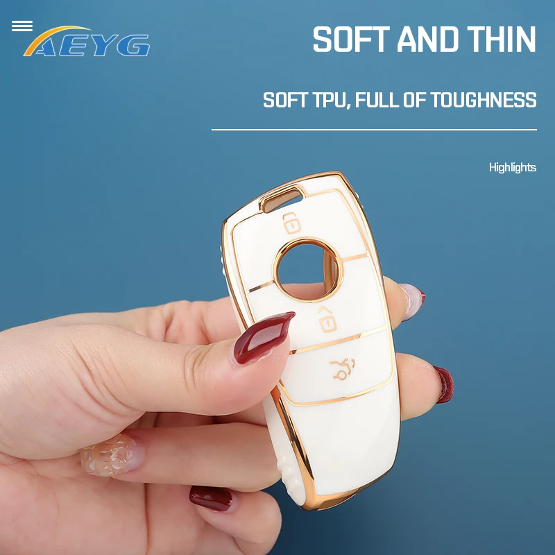 Акция ТПУ чехол для автомобильного ключа с полным покрытием Mercedes Benz E C G M R S Class W204