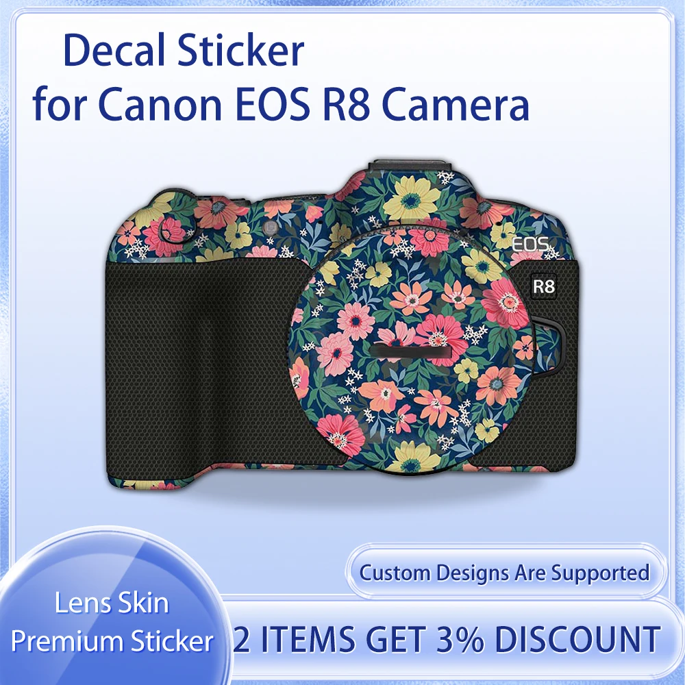 Фото Наклейка R8 для камеры Canon EOS R8, наклейка на кожу EOS R8, защитная пленка, пленка, покрытая на кожу №1