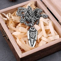 316l stainless steel rune pendant mens new trend pagan amulet rune pendant jewelry with odin labrador mythology crow rune