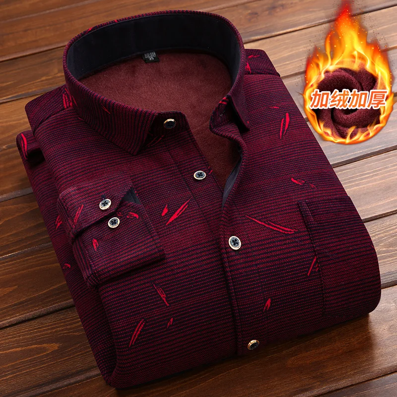 

Новинка осень/зима 2022 Мужская классическая модная универсальная рубашка с длинным рукавом Мужская Флисовая и Толстая теплая Высококачественная рубашка 031