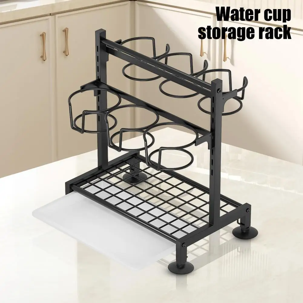 Полка для хранения Противоскользящий держатель бутылки с водой 2-уровневая полка