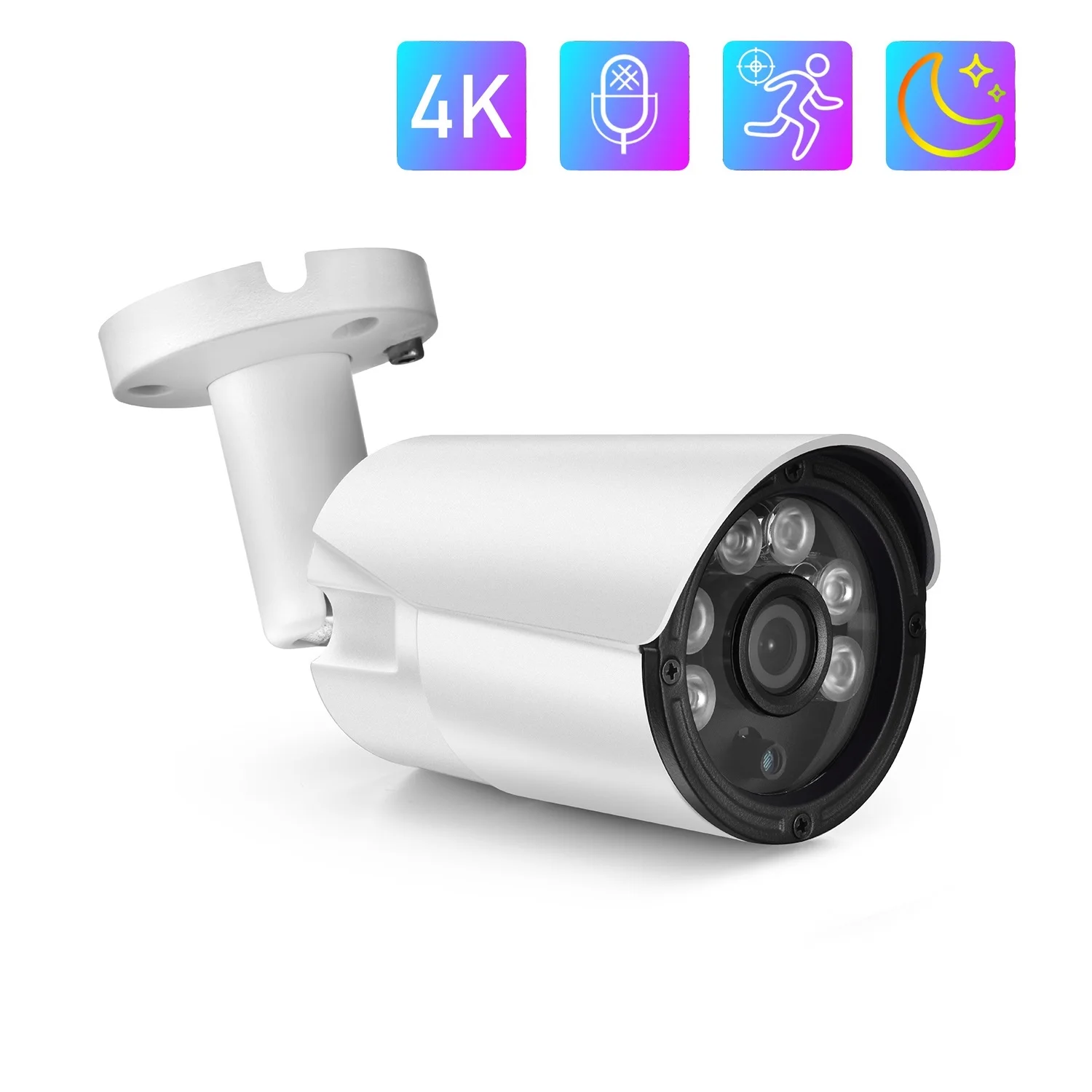 

2022 Gadinan 8MP 48V POE IP Camera H.265+ HD Vidio Color Night Vision Dual Light Source Outdoor Waterproof Security Home CCTV