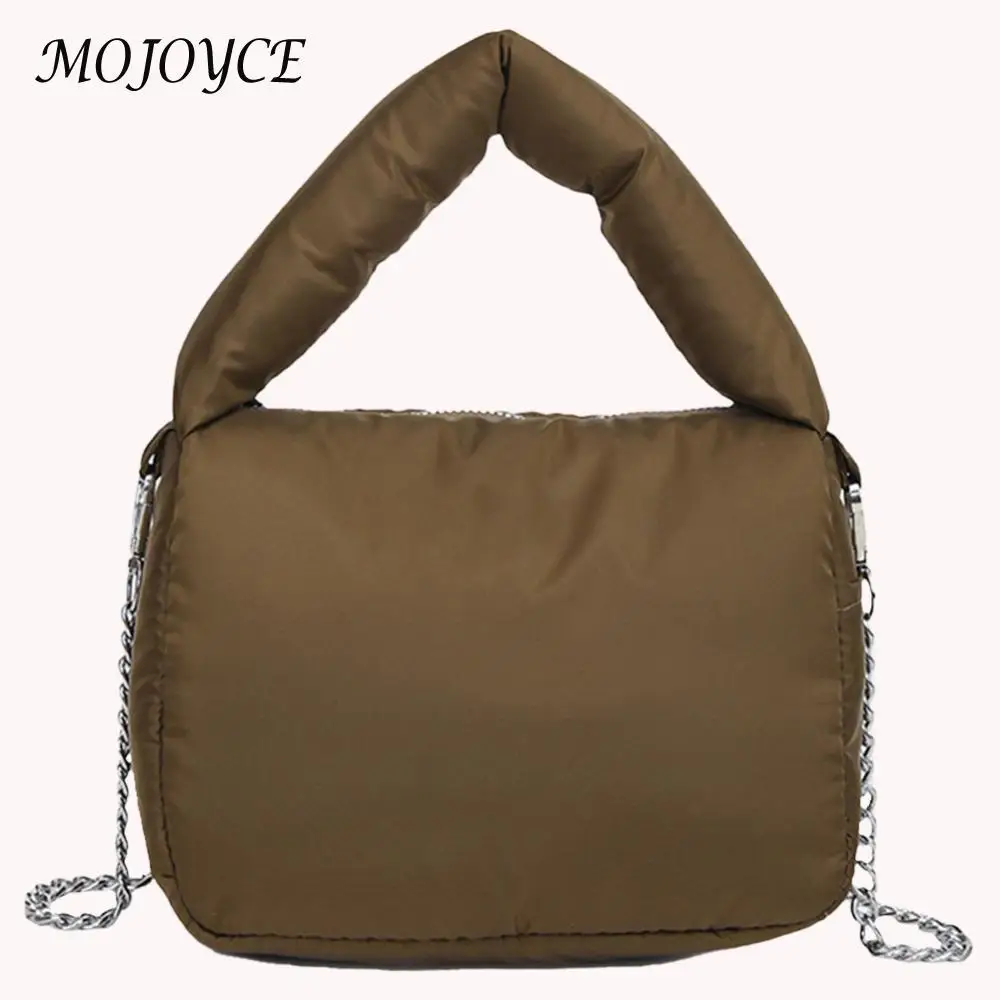 Женская нейлоновая сумка-пуховик через плечо сумка на молнии с цепочкой и