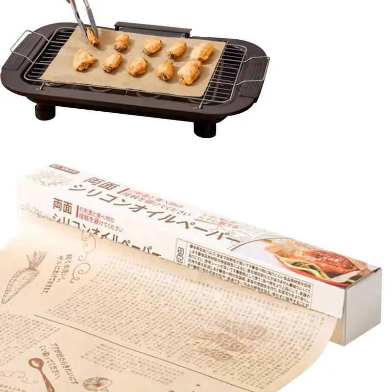 

1 Roll Air Fryer Parchment Paper Durable Raw Wood Pulp Air Fryer Paper Liner Non Stick Grease Resistant Basket Liner Oilpaper