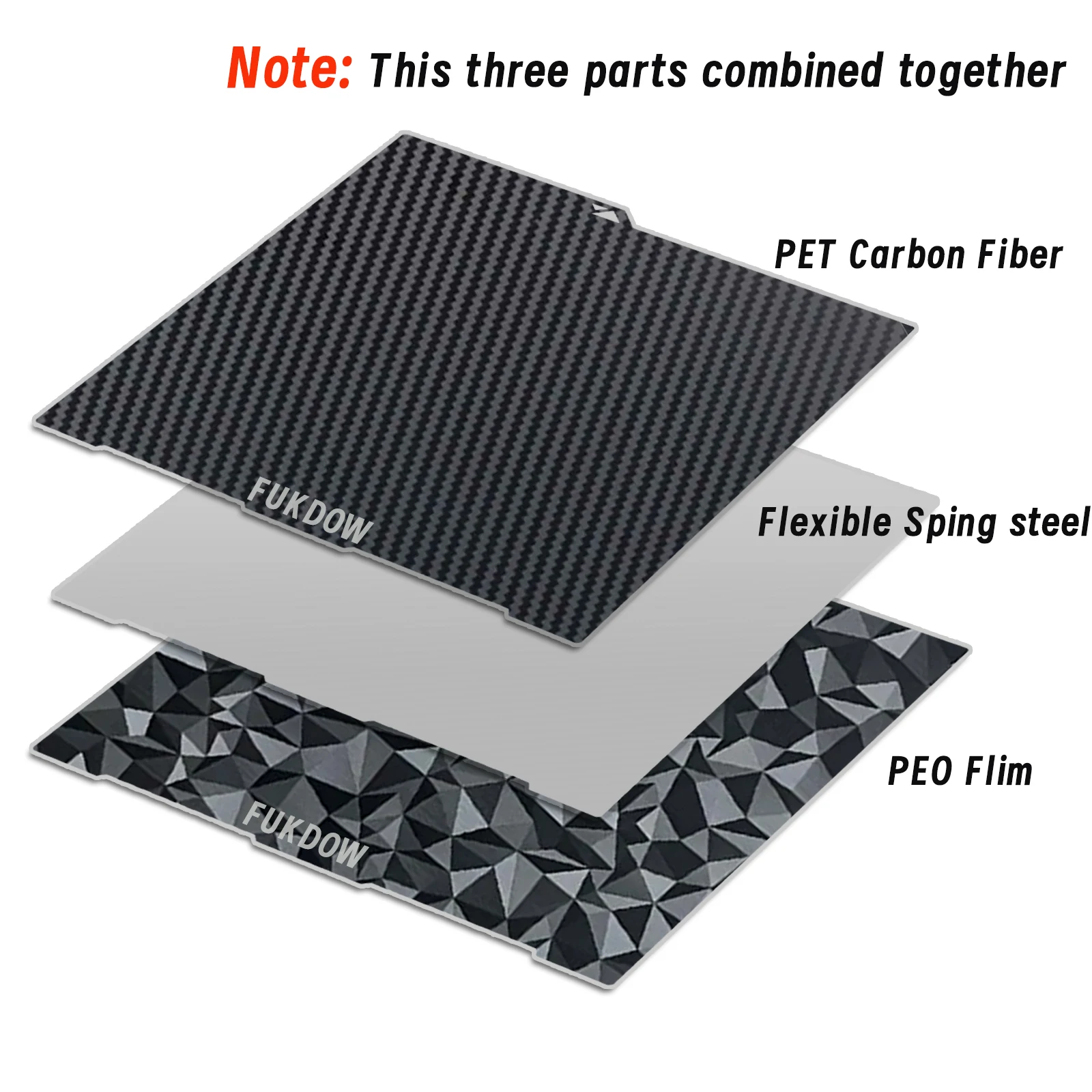 Комбинированная сборная пластина для Anycubic kobra 3 256x26 8 пружинный стальной лист PEO PET