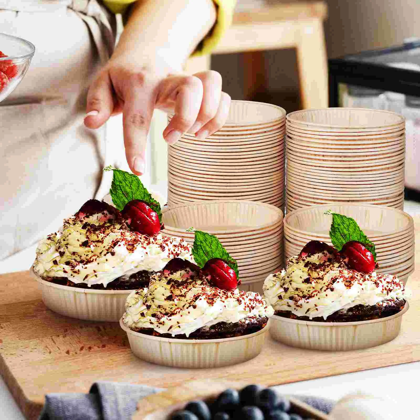 100 шт. бумажная форма для выпечки торта мини-формы пирогов формы кексов тарелка