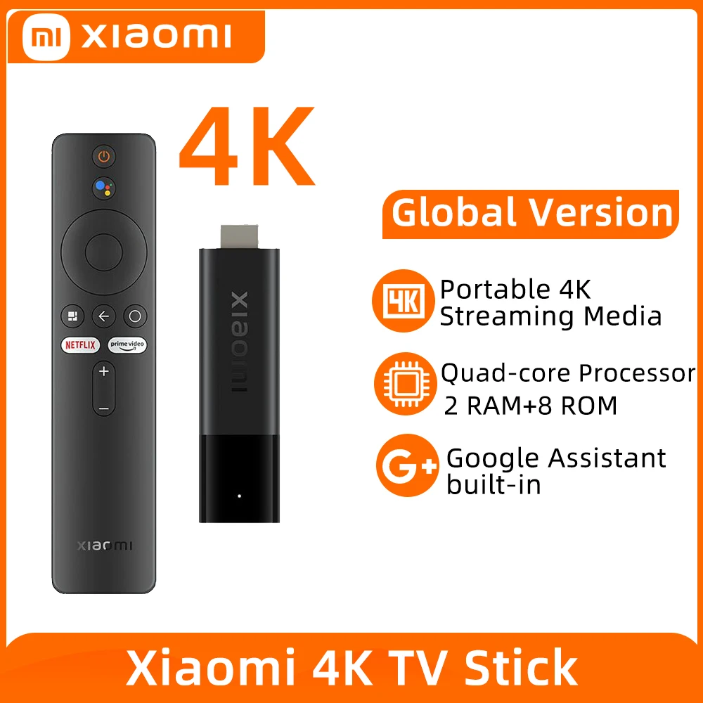 Глобальная версия Xiaomi 4K TV Stick Quad Core 2 Гб RAM 8 ROM Bluetooth 5 0 WiFi Android Google Assistant |