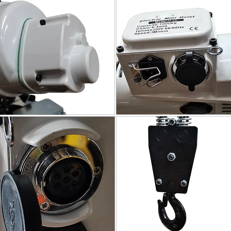 Электрическая цепная таль 220 В бесщеточная 500 кг 3 м маленькая бесшумная крановая