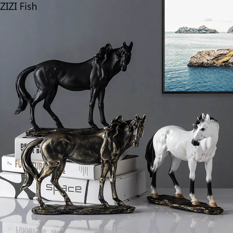 

Креативная скульптура лошади, украшение для стола, современный дизайн, статуя лошади, полимерные ремесла, винтажный Декор для дома, художественное оформление