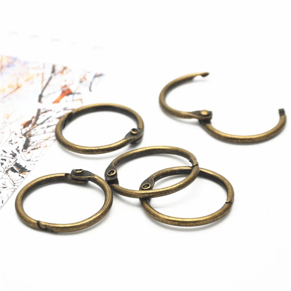 

10pcs Metal Loose Leaf Book Binder Hinged Rings 25mm Binding Desk Keychain Album Ring Scrapbook Binders Craft Photo Album