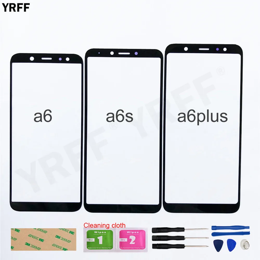 

Стекло панели для Samsung Galaxy A6 plus (2018) A605 A600 A6S G6200, переднее стекло (без сенсорного экрана), внешнее стекло, крышка в сборе, детали