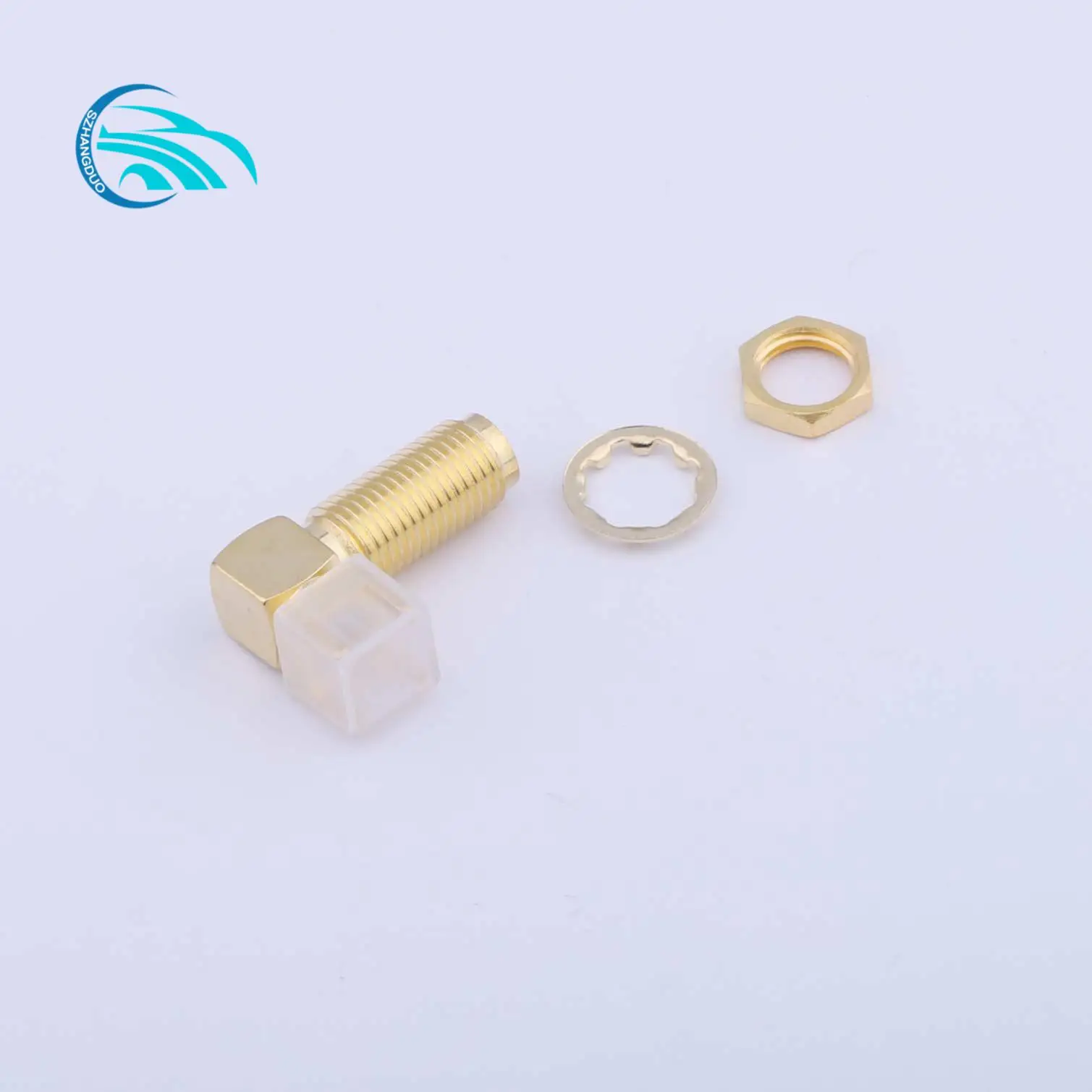 

100PCS/LOT 90 Degree Right Angle 14MM RF SMA Connector Head Gold Plated Outer Screw Inner Orifice Plate End Seat