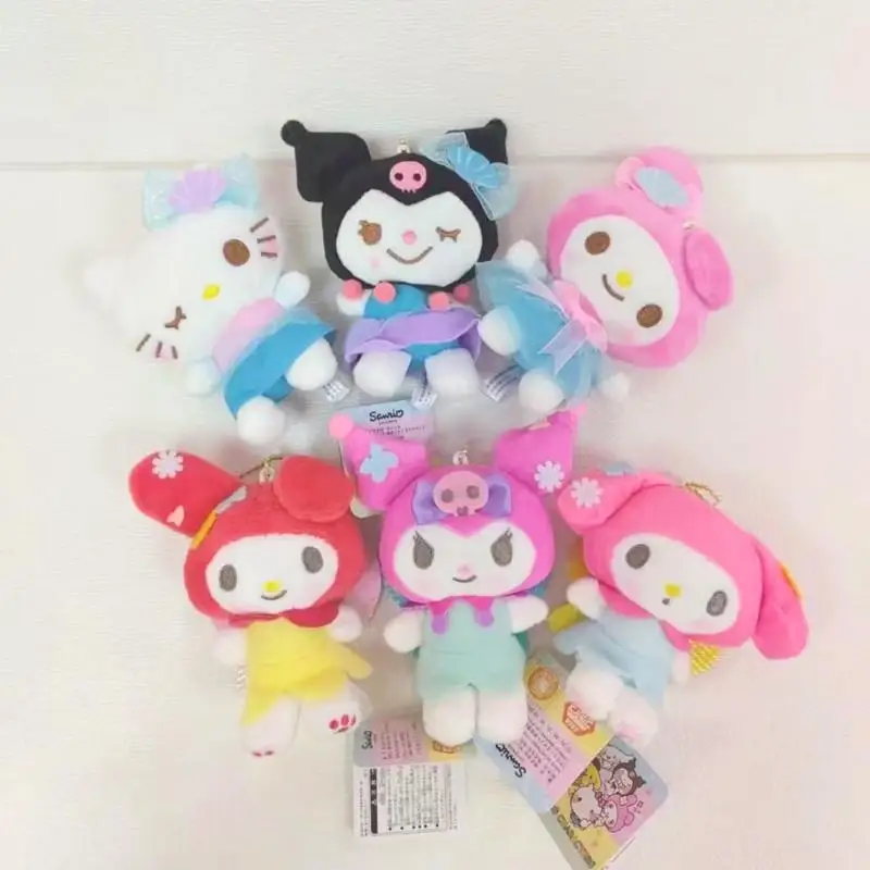 

10Cm Kawaii Anime Sanrioed Plush Pendant Bag Ornament Cartoon Cute Melody Plushies Soft Stuffed Dolls Kuromi Child Toy Gifts