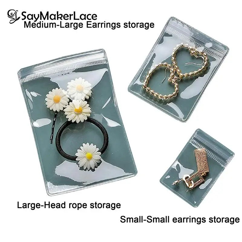 

10PCS Transparent Zip Lock PVC Bags Jewelry Bag Pouches Anti-oxidation Bag Earring Bracelet Necklace Jewelry Storage Organizer