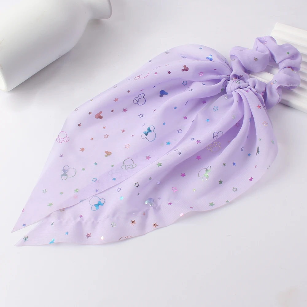 Женская длинная шифоновая лента с блестками модная мягкая резинка для волос 1 шт.