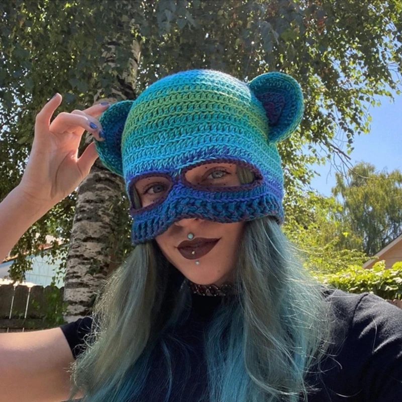 

Вязаная шапка с кроличьими ушками женская шапка для маскарада Милая шапка с кроличьими ушками шапка с длинными ушками