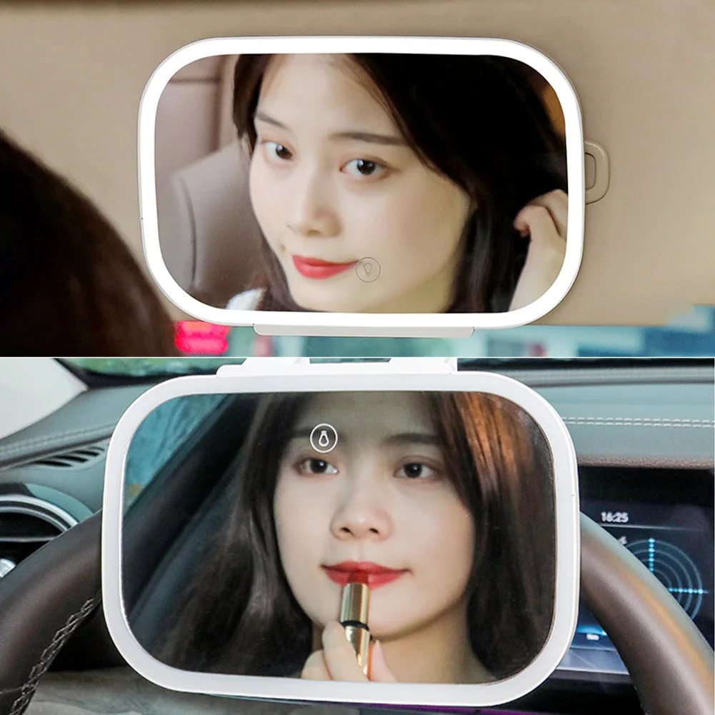 

Universal Car Led Makeup Mirror Car Mirror Vanity Makeup Mirror with 30 LED Lights 3 Lighting Mode Rear Sun Visor Mirror New