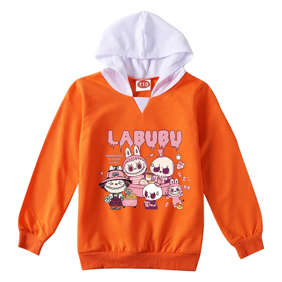 Pring Осенняя Милая одежда Labubu детские модные толстовки Детский свитер пуловер для