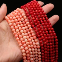 natural coral red pink mushroom beaded5x5mm crafts for jewelry makingdiy necklace bracelet accessories charm gift party deco36cm