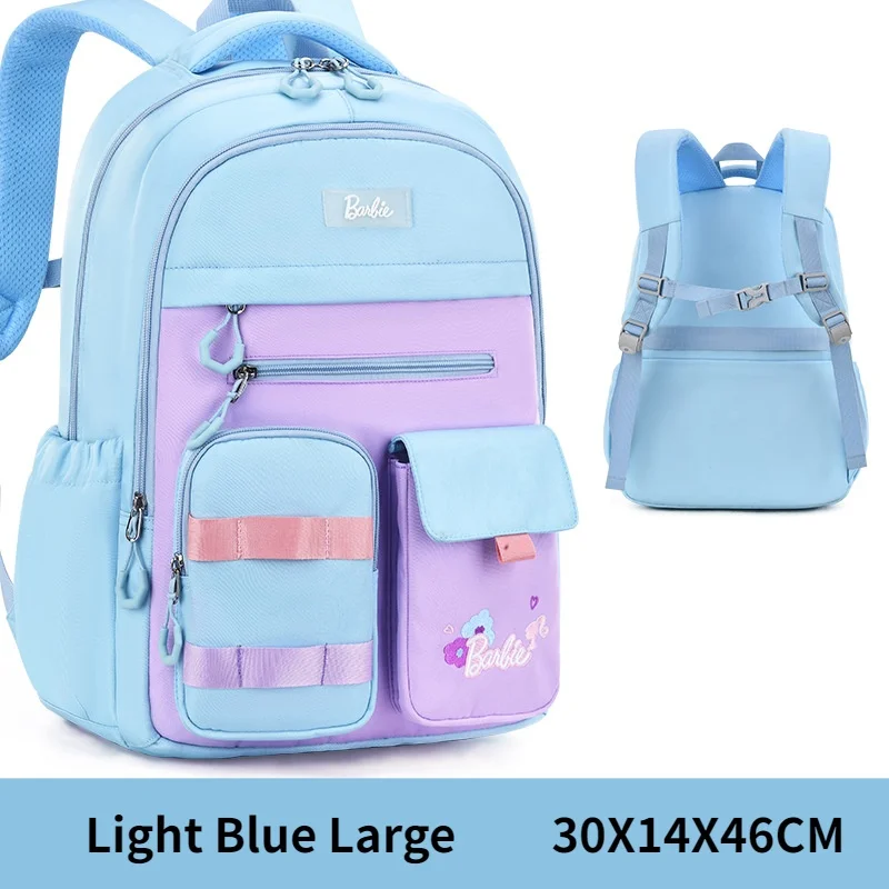 Barbi Cute Girl Simple Fashion Large Capacity Oxford Light Backpacks New Children Grade 4-6 Students Waterproof Schoolbags Hot