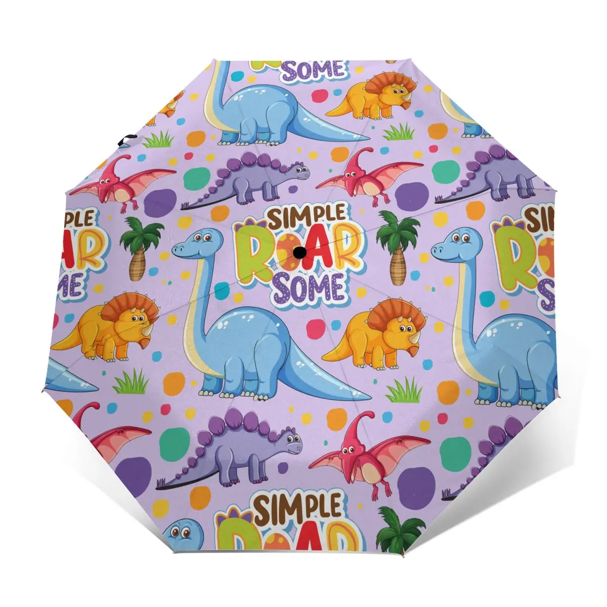 

Automatic Umbrella Rain Women Three-folding Umbrella Cute Dinosaurs Colorful Windproof Umbrella Female Waterproof parasol