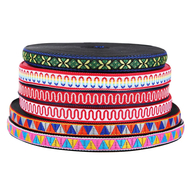 

3 ярда, 50 мм, 2 дюйма, Геометрическая Этническая жаккардовая тесьма, полиэстер, тканая лента, кошелек, рюкзак, украшение одежды, «сделай сам», а...