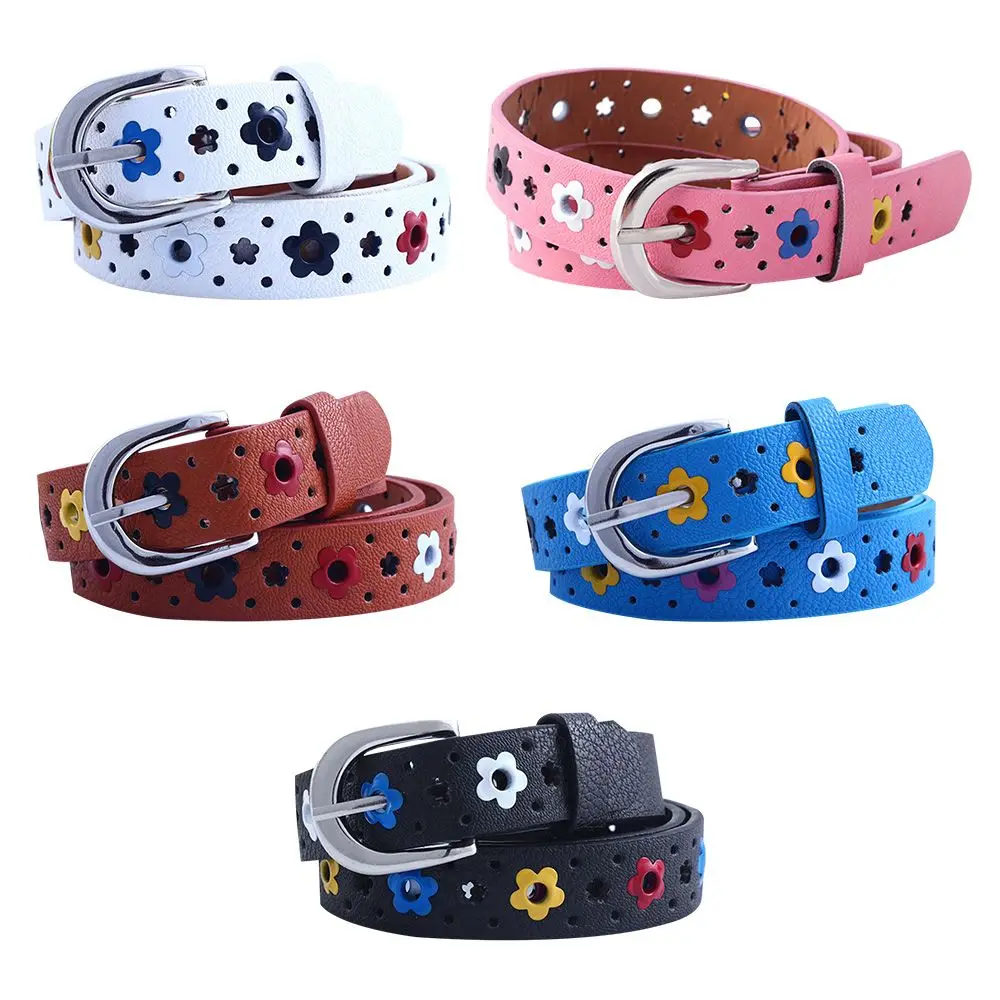 

Декоративный цветной детский модный ремень из искусственной кожи с цветочным ушками